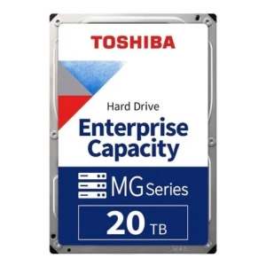 Toshiba MG Series enterprise hard drive label showing 20 TB capacity