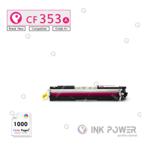Magenta CF353A toner cartridge shown with a '1000 Color Pages' badge and Ink Power logo in the corner.