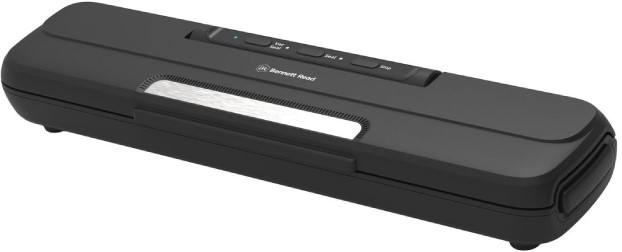 KVS103 - Computech-Solutions Black handheld vacuum sealer with a sealing bar and top control panel visible on a dark body.