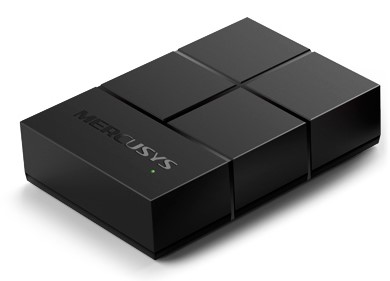MS105G - Computech-Solutions Black 4-bay external hard drive enclosure with a small green status light on the side.