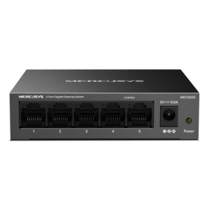 MS105GS - Computech-Solutions Mercusys 5-port gigabit desktop network switch with ports 1–5 and a power input on the right.