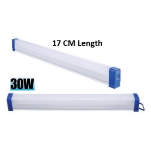 NBT515 - Computech-Solutions Two 17 cm long fluorescent light fixtures with blue end caps, one shown from above and one from the side; label reads '30W'.