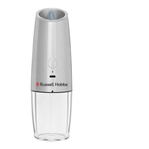 RHRGM01 - Computech-Solutions Electric spice grinder (pepper mill) by Russell Hobbs with a transparent bottom chamber and a power button.