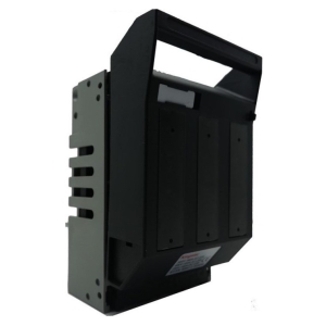 Black server drive cage with a top handle and three drive bays (hot-swap style).