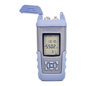 Portable handheld gas detector with open lid and digital readout showing measurements on screen.
