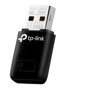 TL-WN823N - Computech-Solutions Black TP-Link USB wireless network adapter dongle with the USB plug extended and visible.