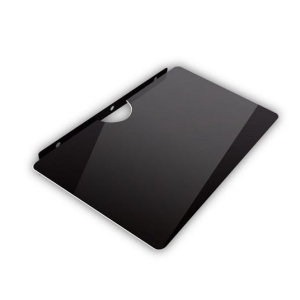 Black drawing tablet angled on a white background, ready for digital sketching.