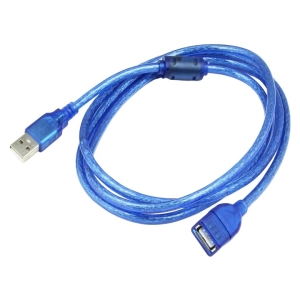 Blue USB 3.0 extension cable with a male Type-A plug on one end and a female Type-A port on the other.