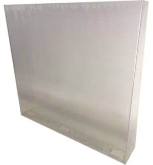 W1746 - Computech-Solutions White rectangular panel standing upright with a shallow base, likely a lightweight display or shield panel.
