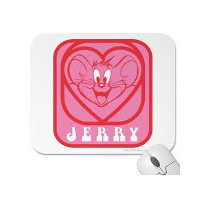 Logo for Jerry: a pink square app icon with a cartoon mouse inside a heart frame and the word JERRY below.