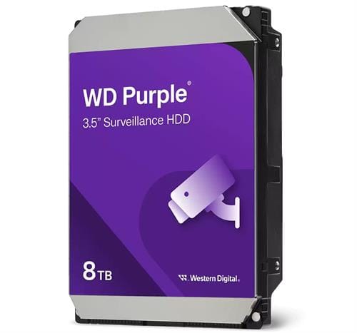 WD85PURZ ComputechSolutions WD Purple 8TB 3.5-inch surveillance hard drive with a purple label, from Western Digital
