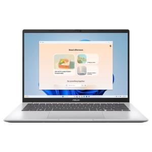 X1407CA-U516512S0W - Computech-Solutions Open ASUS laptop displaying Windows 11 desktop with a peach gradient app window that says 'Good afternoon.'