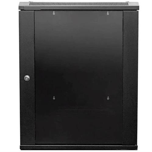 ZA-CAB15U - Computech-Solutions Black metal server rack cabinet with a lockable door on the left side.