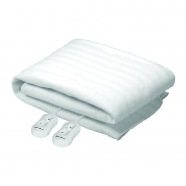ZEPP152150 - Computech-Solutions Folded white electric blanket with two control cords and plugs visible on the side.
