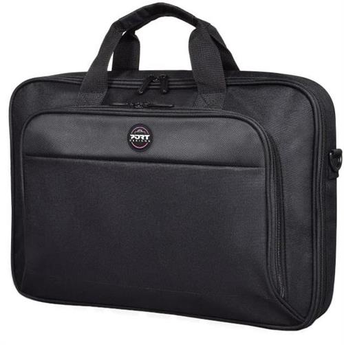 105064 - Computech-Solutions Black laptop bag with two top handles, a front zip pocket, and a main zip compartment for devices and essentials