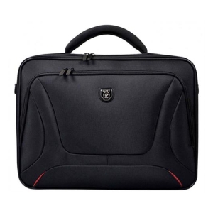 160512 - Computech-Solutions Black soft-sided laptop bag with top handle, multiple zippers, and a small emblem on the front panel.