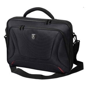 160513 - Computech-Solutions Black laptop bag with top handle and adjustable shoulder strap, front zip pocket visible.