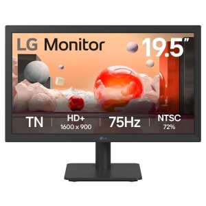 LG 19.5-inch LG monitor with TN panel, HD+ 1600x900, 75Hz, NTSC 72% (on a black stand)