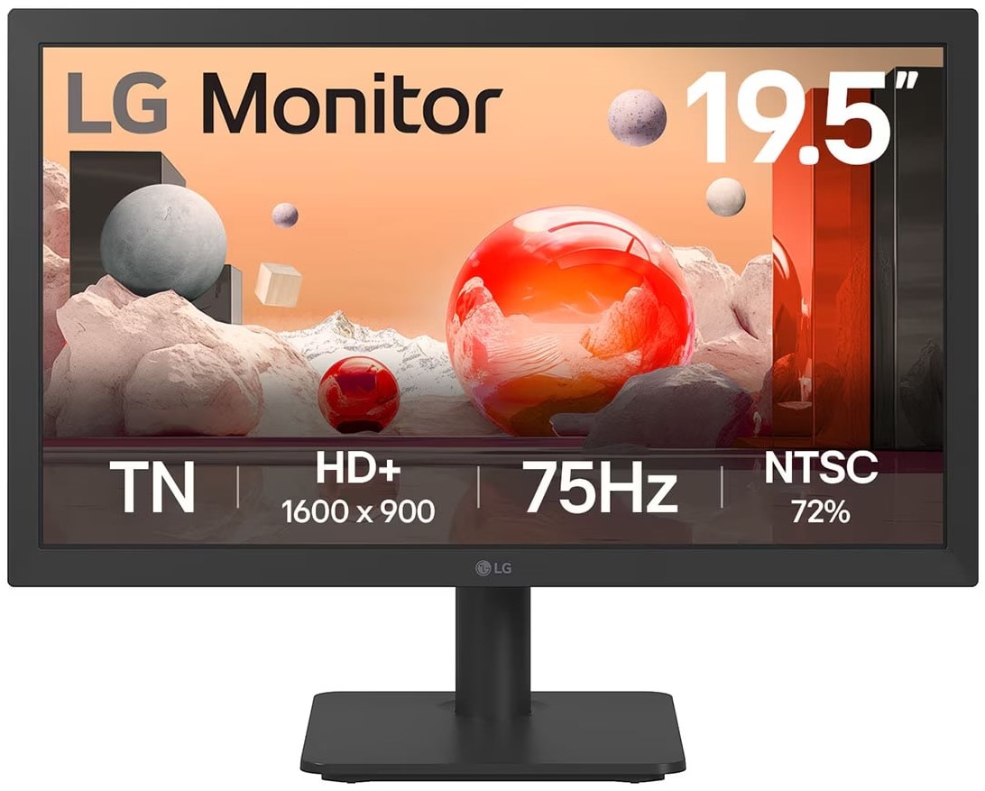 20U401A-BAFB - Computech-Solutions LG 19.5-inch LG monitor with TN panel, HD+ 1600x900, 75Hz, NTSC 72% (on a black stand)