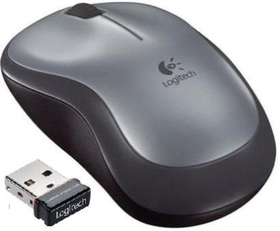 910-002235 - Computech-Solutions Logitech wireless mouse with its USB dongle (nano receiver) for computer use in gray and black styling
