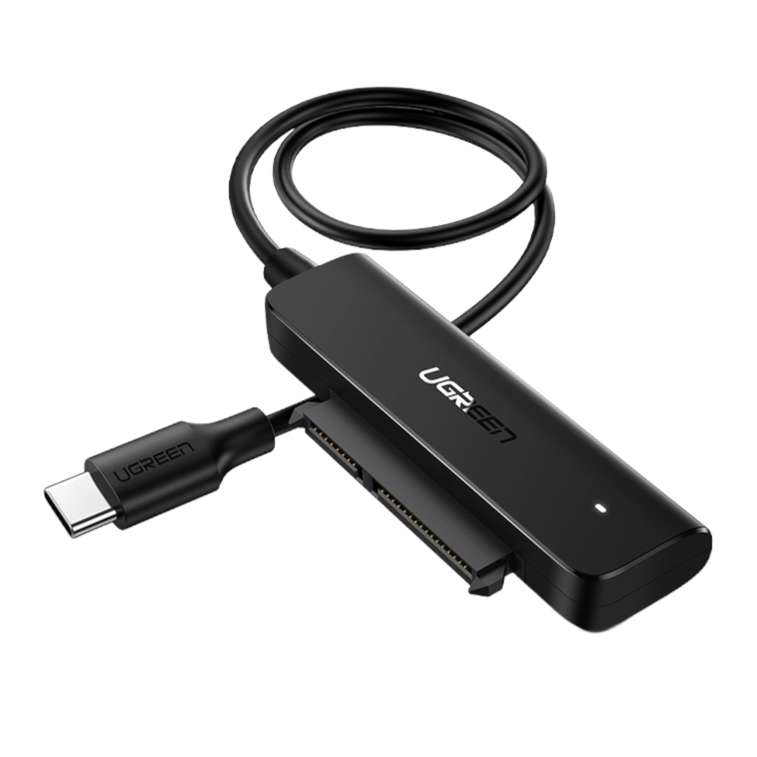 CM321-70610_UGREEN-CM321-USB-Type-C-to-25inch-SATA-HDD-SSD-Converter-Cable-Blk_wr01jpeg - Computech-Solutions UGREEN USB-C docking adapter with attached cable and multi-pin dock connector
