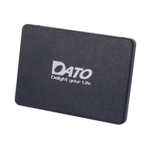 Black portable external hard drive with the DATO logo and slogan 'Delight your Life' on the surface.