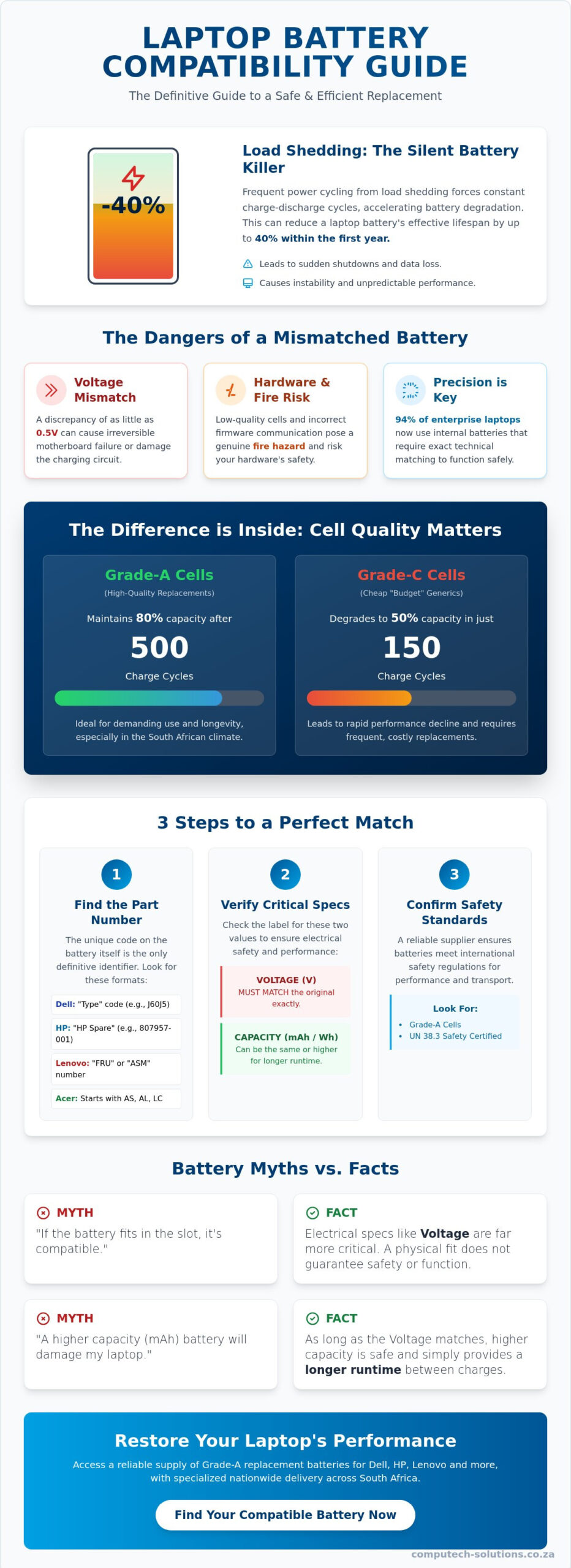 Is My Laptop Compatible with a New Battery The 2026 Verification Guide - Infographic - Computech-Solutions Is My Laptop Compatible with a New Battery? The 2026 Verification Guide