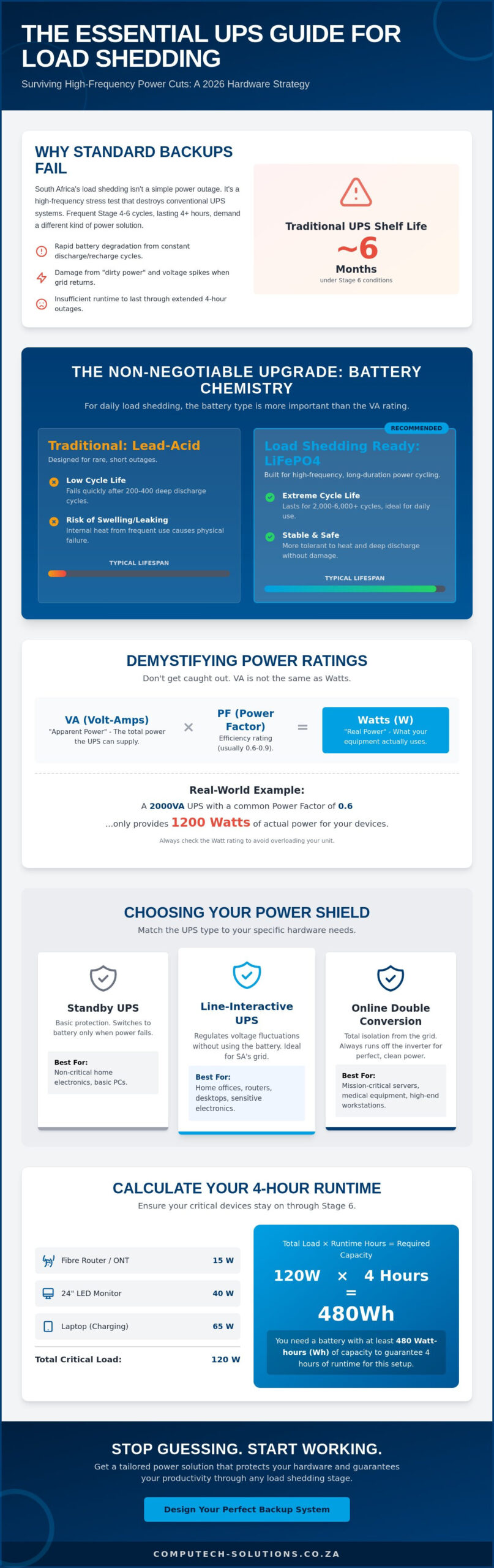 Best Uninterruptible Power Supply UPS for Load Shedding 2026 South Africa Guide - Infographic - Computech-Solutions Best Uninterruptible Power Supply (UPS) for Load Shedding: 2026 South Africa Guide