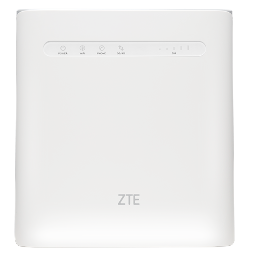 MF286C - Computech-Solutions White ZTE wireless router or mobile hotspot with status LEDs along top edge and subtle ZTE logo in the center bottom.