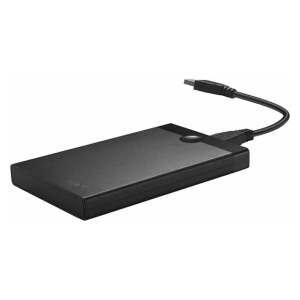 WX-HD101 - Computech-Solutions Black external portable hard drive connected via USB-C cable on a white background.