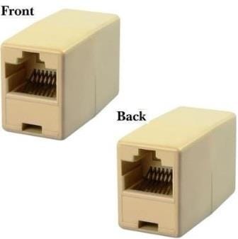 29-0025 - Computech-Solutions Two beige modular jack components shown from the front and back, with visible metal contact springs.