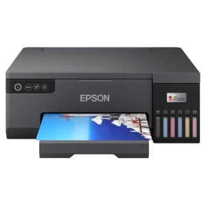C11CK37403 - Computech-Solutions Epson printer printing a blue photo with color ink tanks visible on the right side
