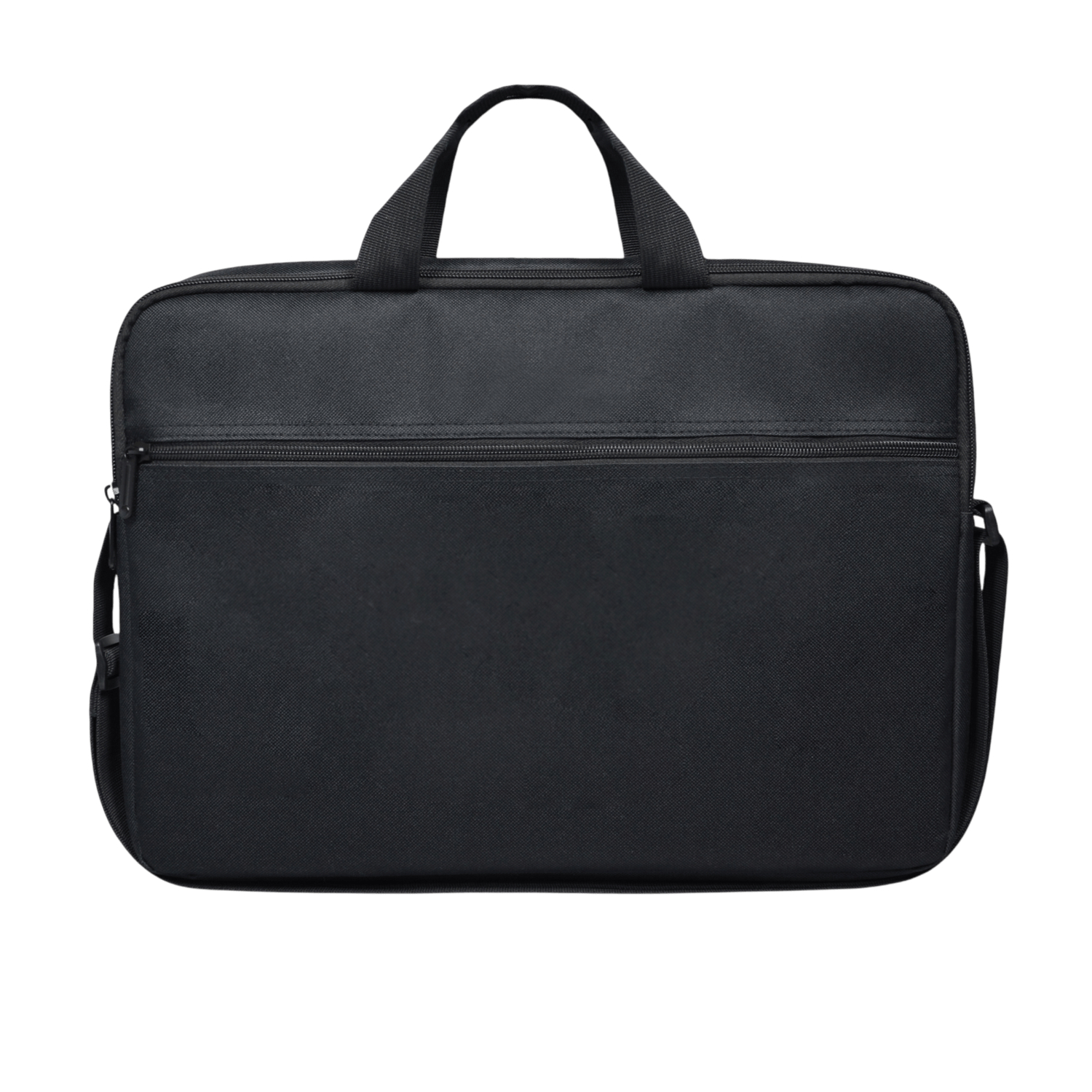 150041PortDesignsL15TopLoaderNotebookCaswr01png ComputechSolutions Black laptop bag with top handles and a front zipper pocket, close-up view.