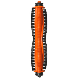 BHR9689GLXiaomiRobotVacuumX20AntitangleHairwr01png ComputechSolutions Orange cylindrical roller brush with black bristles on both sides, viewed from top, likely a cleaning/scrubbing roller