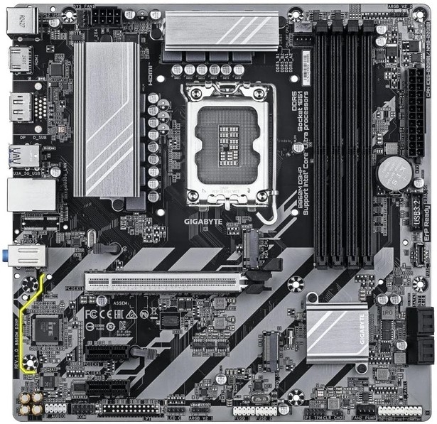 GAB860MD3HP ComputechSolutions ATX motherboard with LGA socket, dual memory slots, PCIe slot, and heatsinks for a server/desktop build