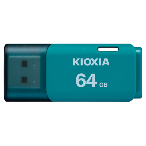 LU202L064GG4 ComputechSolutions KIOXIA 64 GB USB flash drive with teal body and visible USB plug