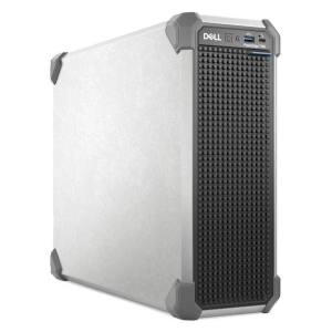 PET160SPL1 ComputechSolutions Dell PowerEdge tower server seen from the front, featuring a black grille and rugged corner caps for data-center use
