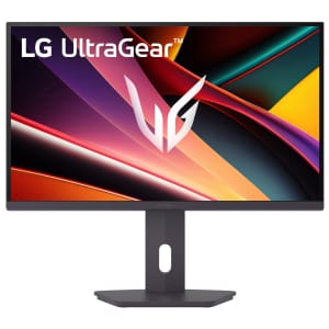 27G610ABAFBQ27InchUltraGearIPSQHD1440p200Hz1msGamingMonitorwr01ajpg ComputechSolutions Front view of an LG UltraGear gaming monitor on its stand, displaying a vivid, abstract colorful wallpaper with the LG UltraGear logo.