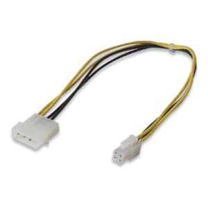 338646 ComputechSolutions Adapter cable with a 4-pin power connector on one end and a 3-pin connector on the other, featuring yellow and black wires.