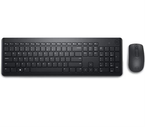 580AKFZ ComputechSolutions Black wireless keyboard with numeric keypad and a matching wireless mouse on a white background (full-size keyboard set).