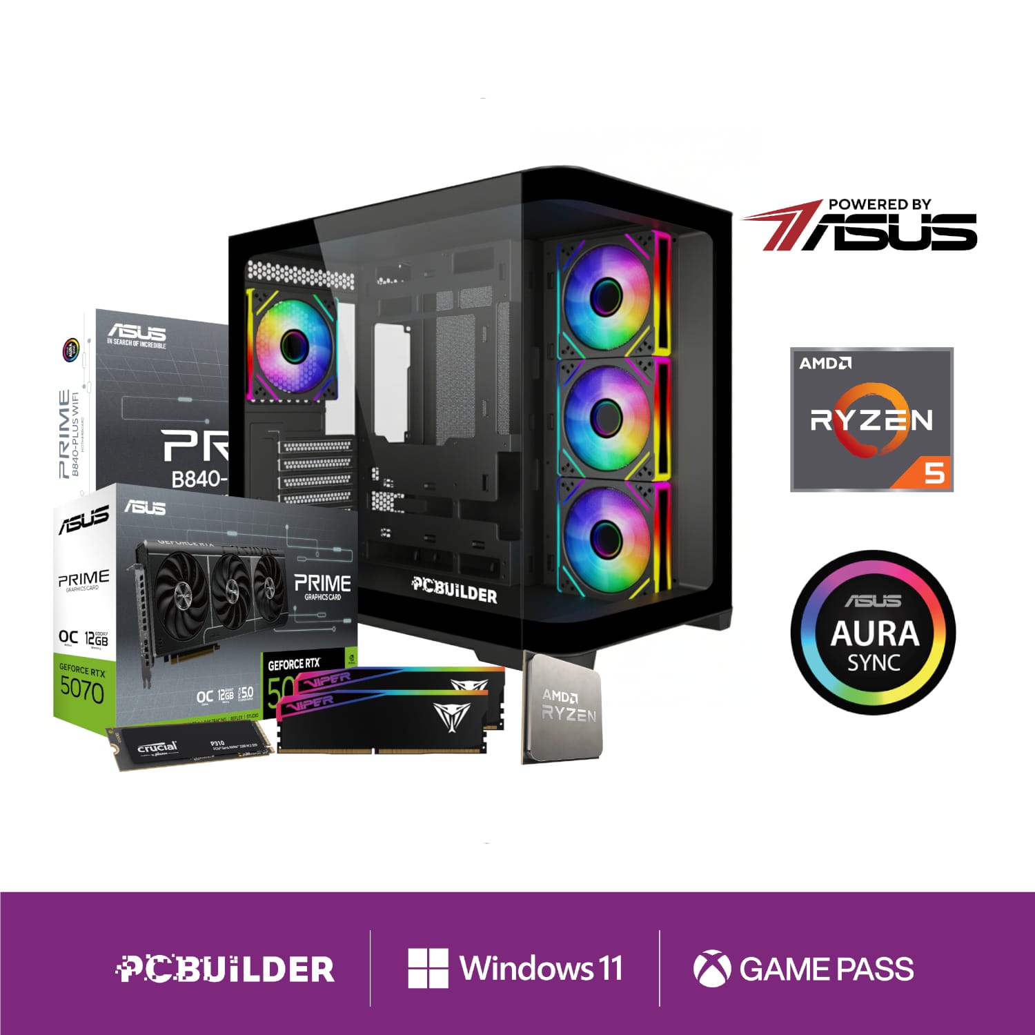 PCBMAVERICK02PCBuilderRyzen57600MAVERICKWindows11GamingPCwr01jpg ComputechSolutions