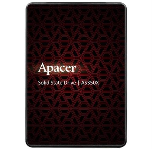 AP512GAS350XR1 ComputechSolutions Apacer solid-state drive (AS350X) displayed against a dark red geometric patterned background.