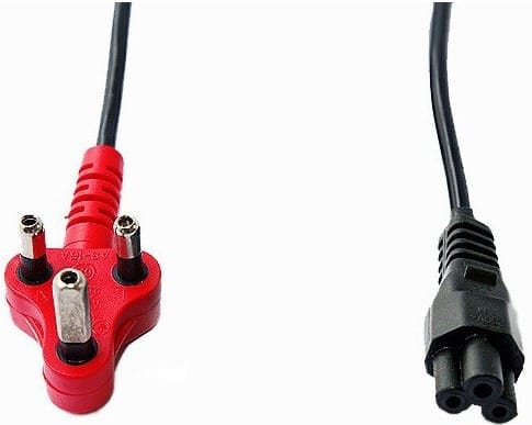 PCCLOVD01 ComputechSolutions Red 4-pin power plug on the left and a black 4-pin power plug on the right, connected by cords against a white background.