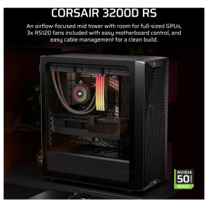 208e722ead0273ae345e03da7e457b9225bc9c8e1webp ComputechSolutions Corsair 3200D RS mid-tower PC with a transparent side panel showing liquid cooling, RGB RAM, and a graphics card.