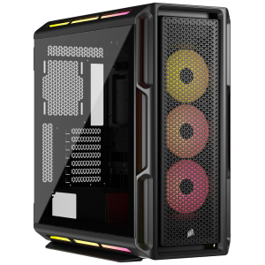 72a4c39ab81920d74864d0dfc7f51aa951b0425ewebp ComputechSolutions Modern black PC tower with tinted side panel and illuminated RGB mesh front panel showing multicolor glow through the grille