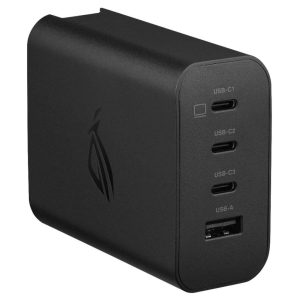 90xb09inbpw000chargersadapters1241338825jpg ComputechSolutions Compact black USB-C hub with three USB-C ports (C1–C3) and one USB-A port on the front panel, logo on the side.