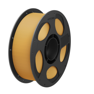 AHPLGD10AnycubicPLABasicFilament1kgGoldwr03png ComputechSolutions Spool of orange 3D printer filament wound around a black plastic reel (Anycubic).