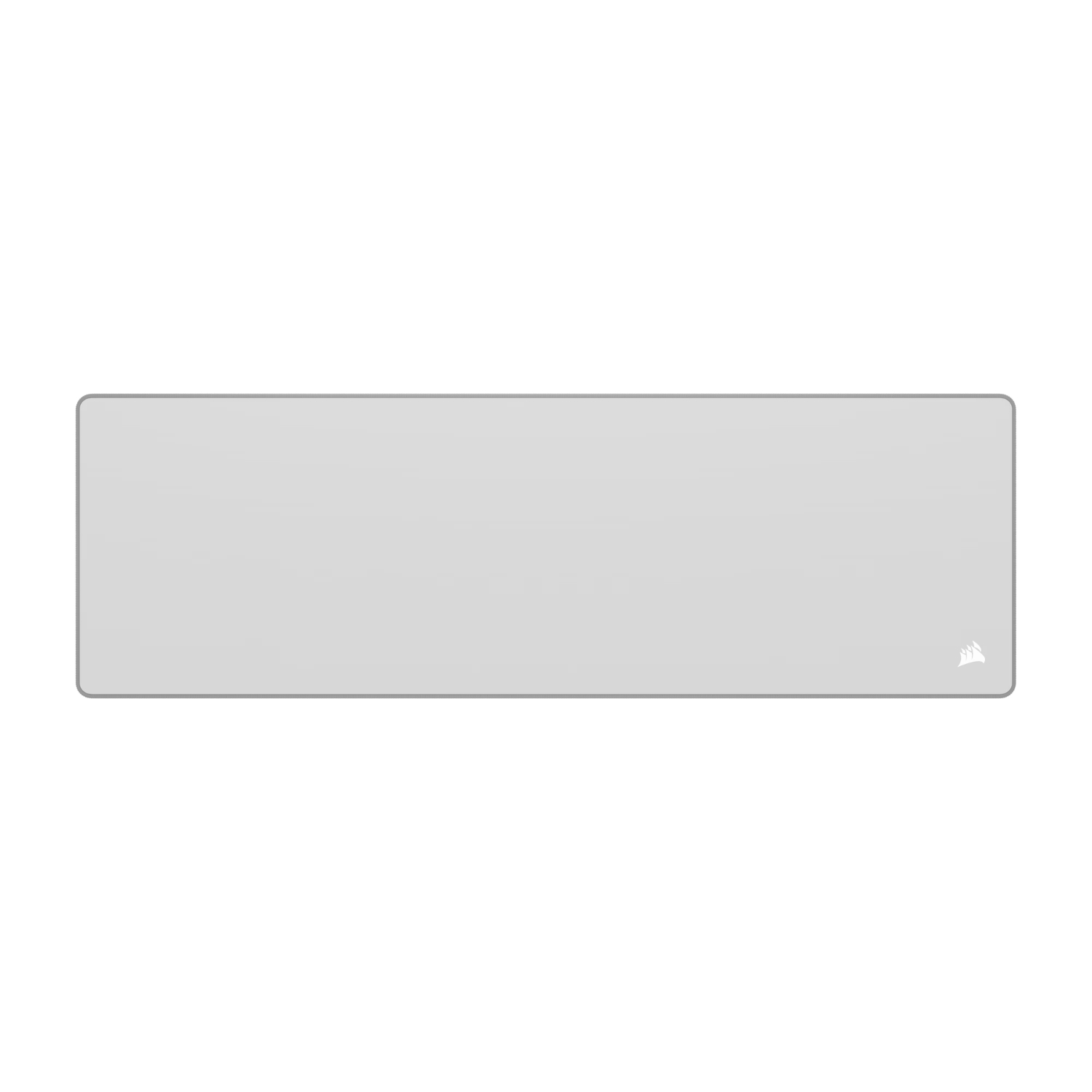 CH941D045WWCorsairMMAntifrayClothGamingMousewr01png ComputechSolutions Grey rectangular desk mat with rounded corners and a small white logo in the bottom-right corner