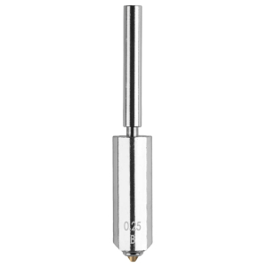 Precision carbide micro drill bit with a 0.25 mm tip diameter.